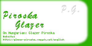 piroska glazer business card